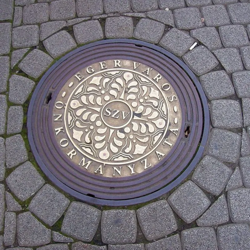 Manhole cover in Budapest, Hungary