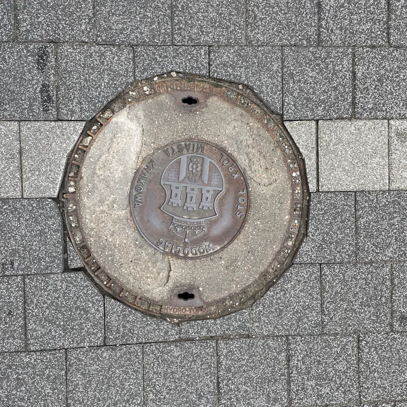 Manhole cover in Kraków, Poland