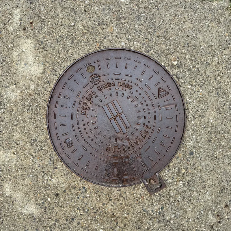 Manhole cover in Bigăr, Romania