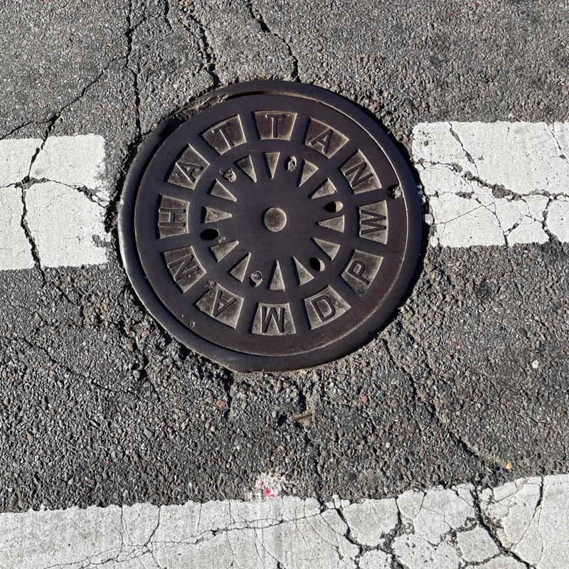 Manhole cover in New York City, United States