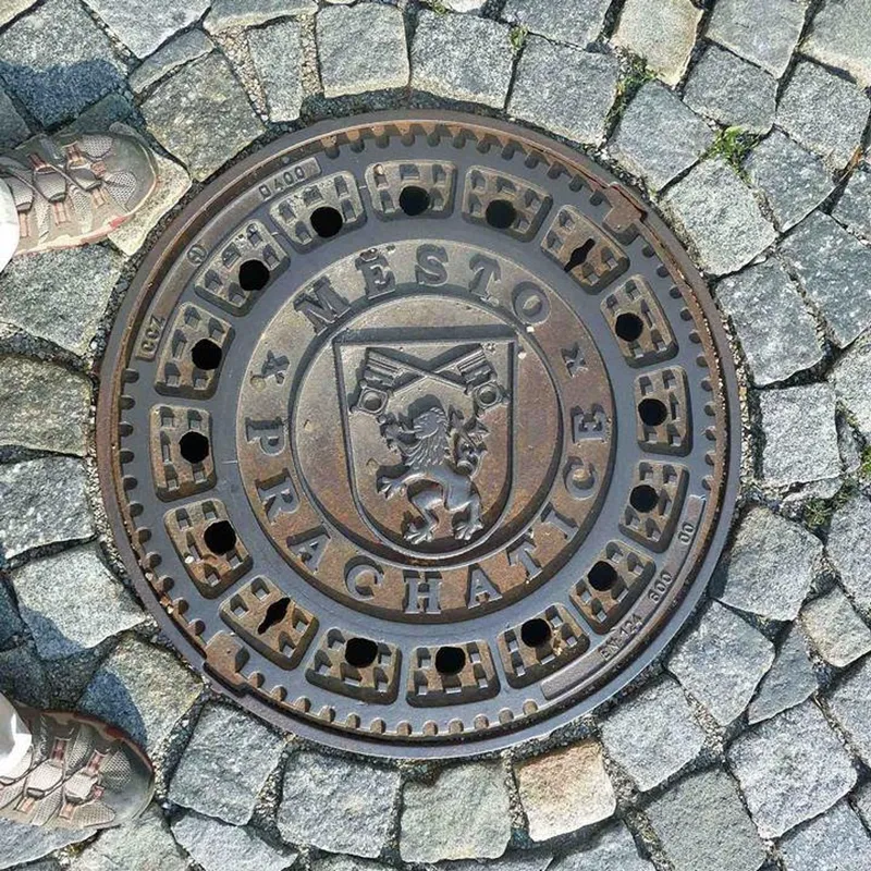 Manhole cover in Prachatice, Czechia
