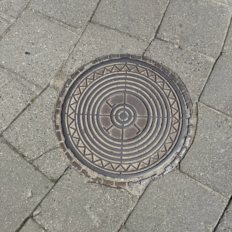 Manhole cover in Vilnius, Lithuania